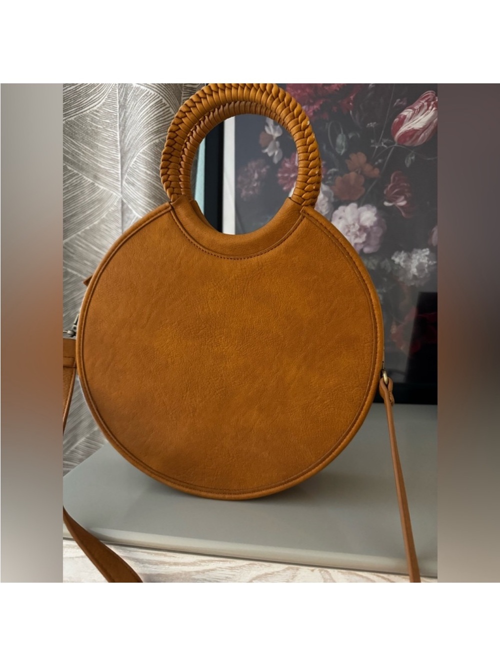 Anthropologie Woven Round Tote Bag - Brown - Picture 3 of 6